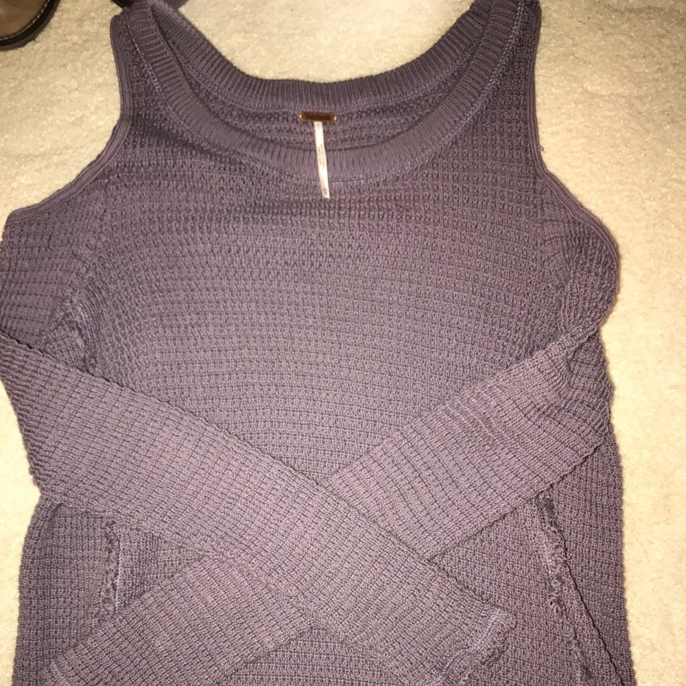 Free People Cold Shoulder Knit Sweater